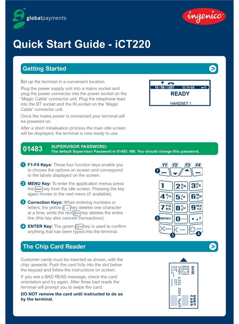 Ingenico iCT220, iCT250 quick start guide