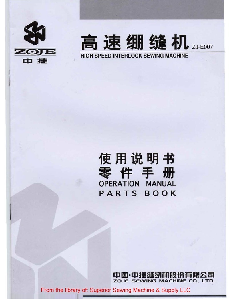 ZOJE ZJ-E007 Operation manual parts book ZOJE ZJ-E007 Operation manual parts book