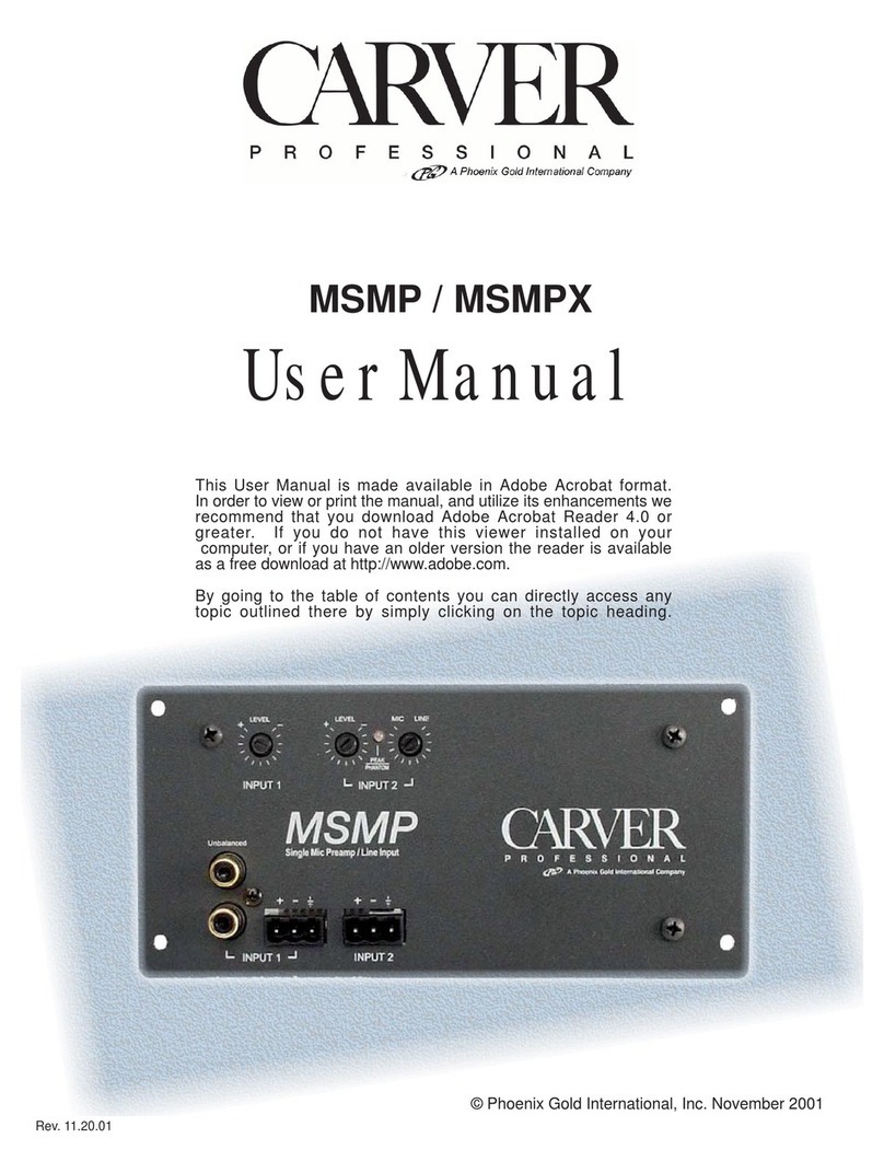 Carver MSMP User manual