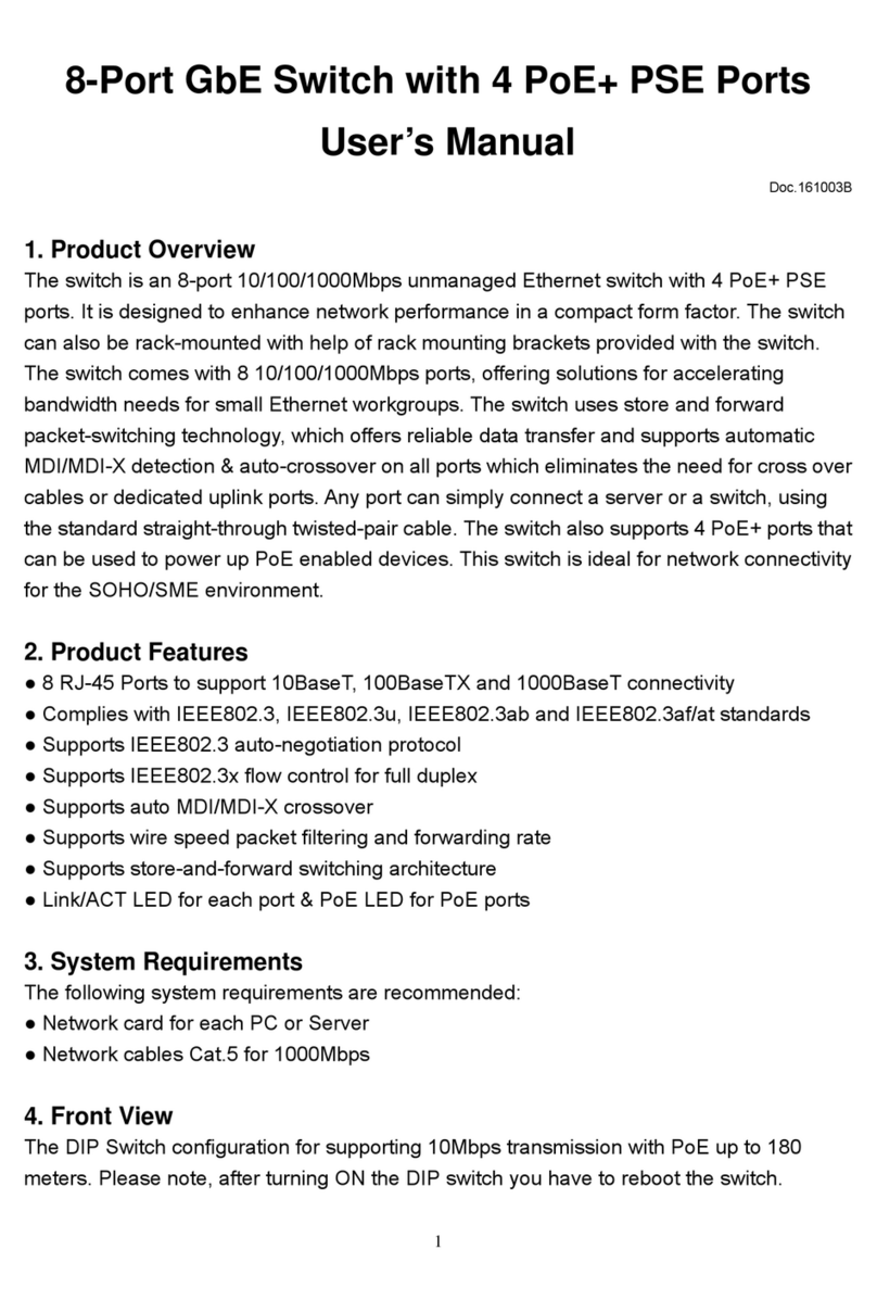 KTI Networks KGS-0800-4HP User manual