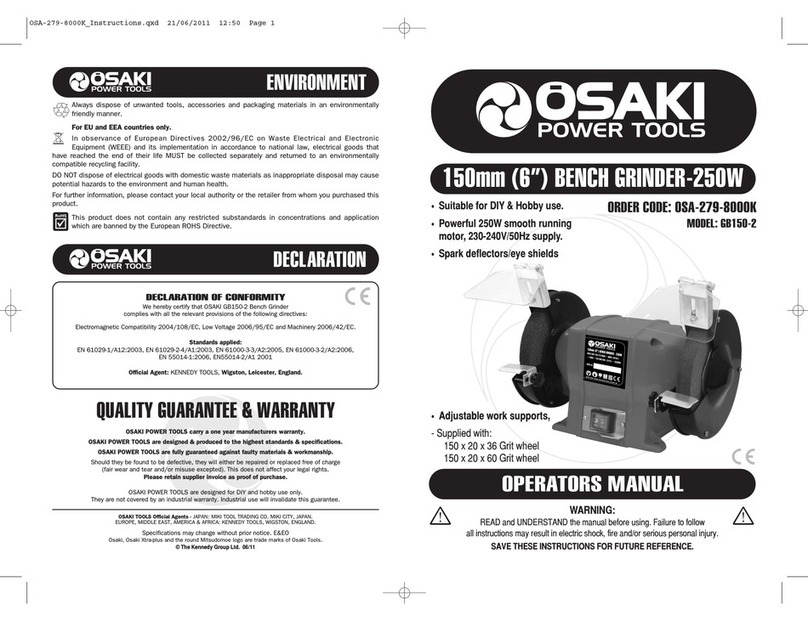 Osaki Power Tools GB150-2 User manual