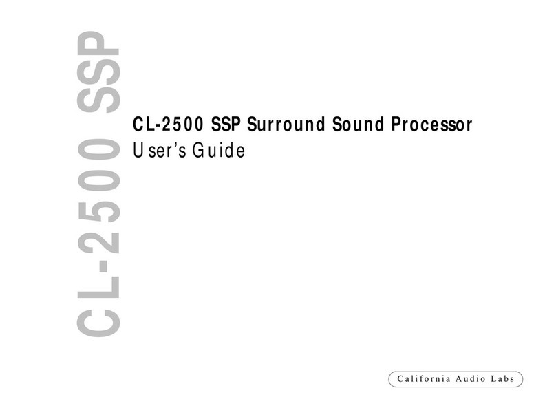 California AUDIO LABS CL-2500 SSP user guide