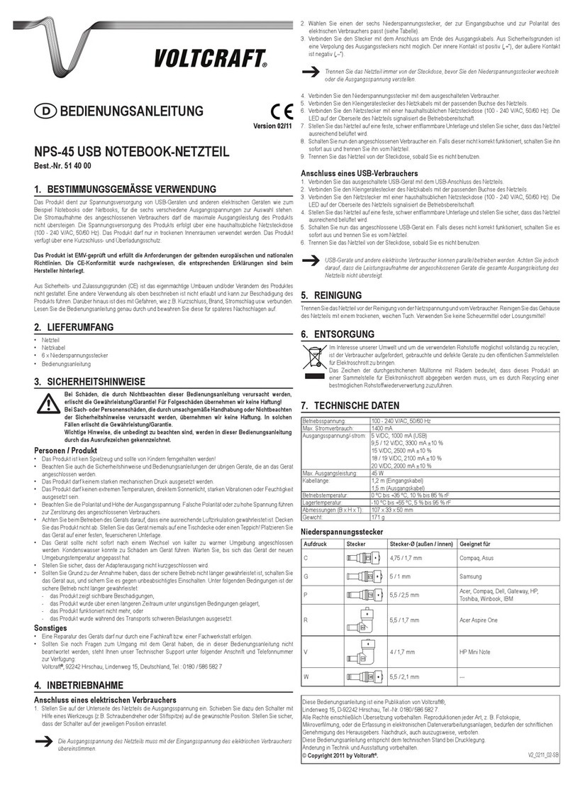 VOLTCRAFT NPS-45 User manual