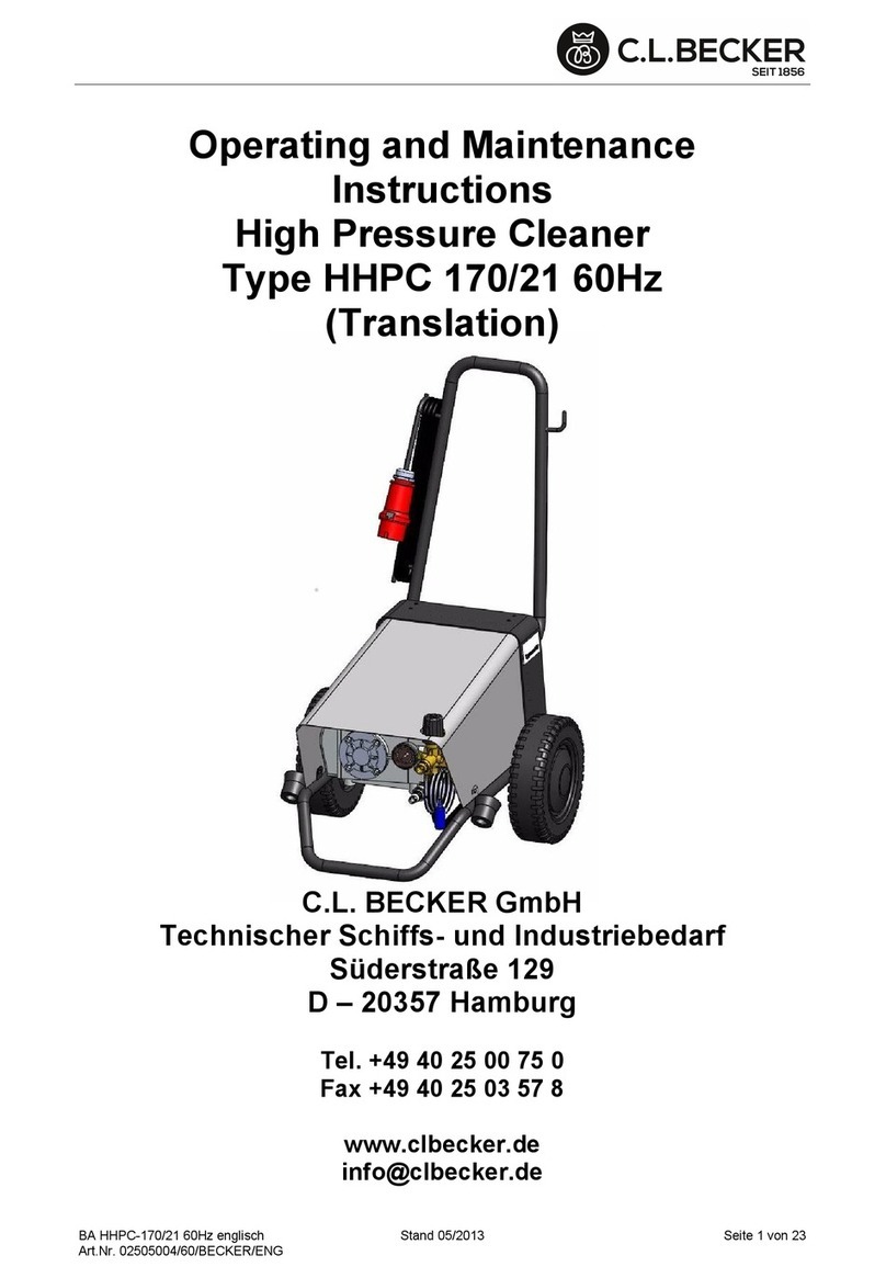 C.L.BECKER HHPC 170/21 Operating and maintenance instructions