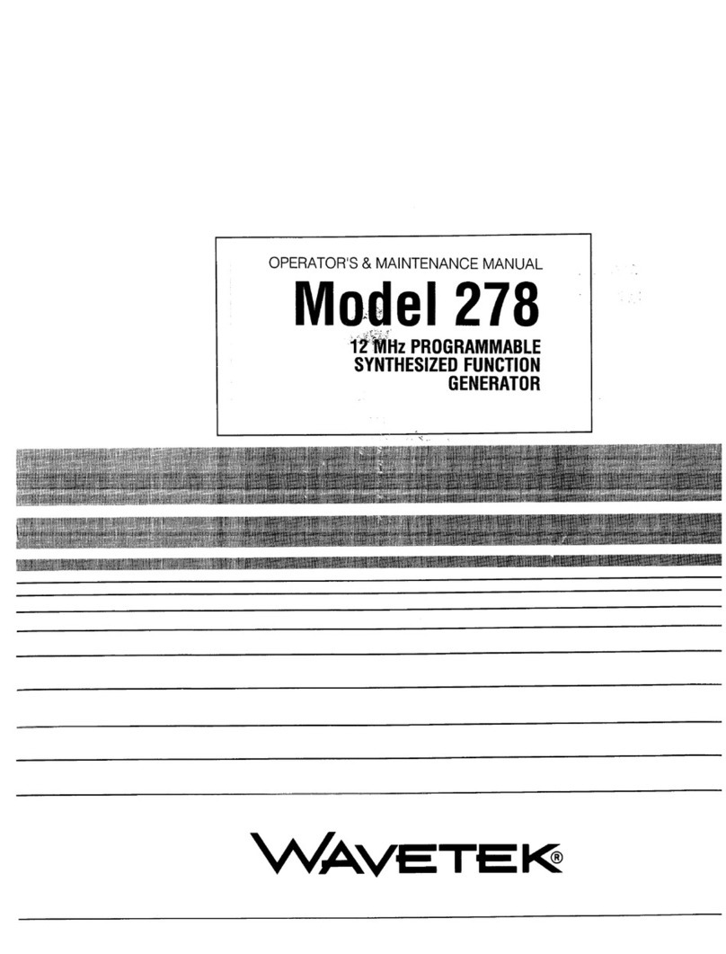 Wavetek 278 Operator's  maintenance manual