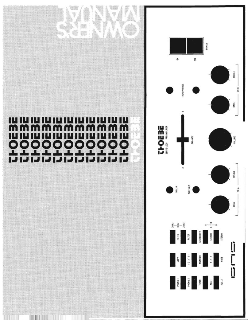 Thoebe Servo-Loop Preamplifier owner's manual