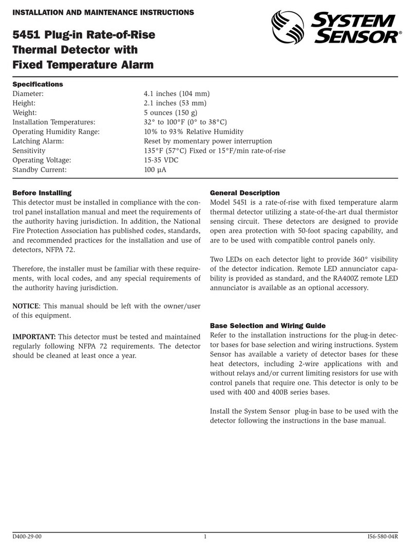 System Sensor 5451 User manual