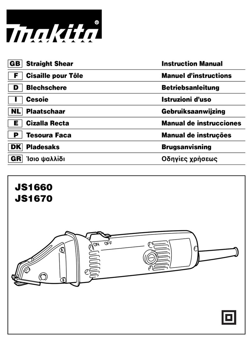 Makita STRAIGHT SHEAR JS1660 User manual