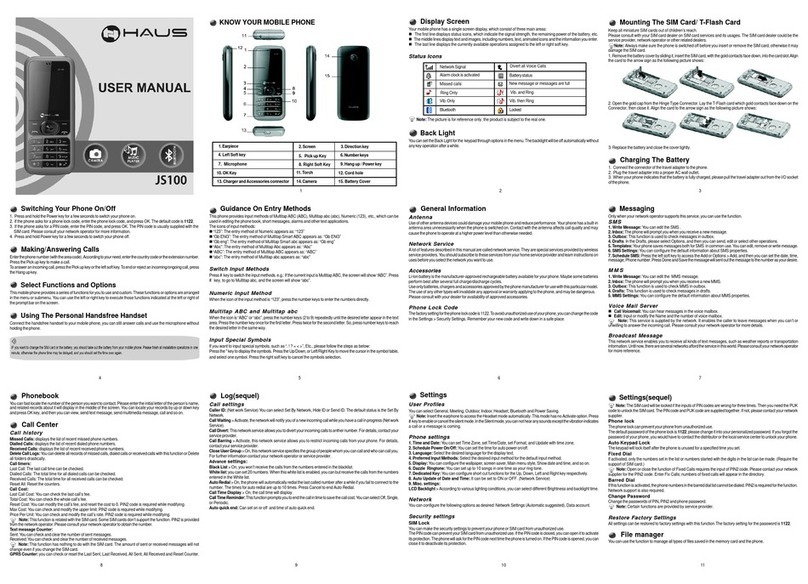 Haus js100 user manual