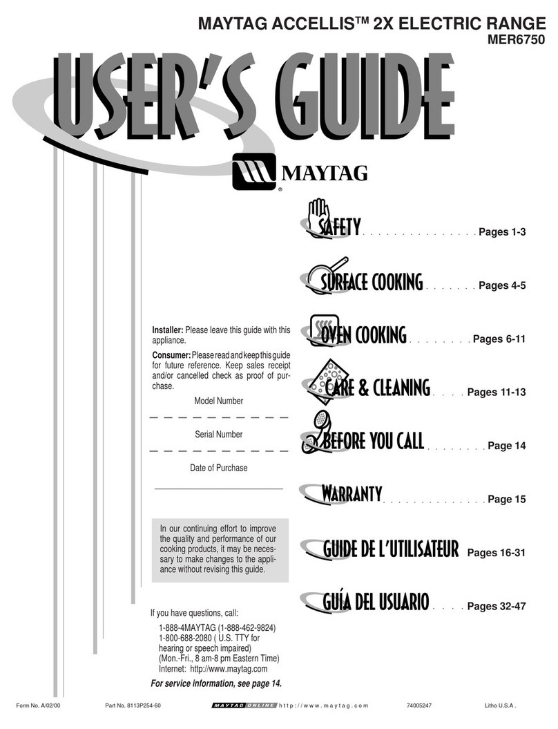 Maytag ACCELLIS 2X MER6750 User manual