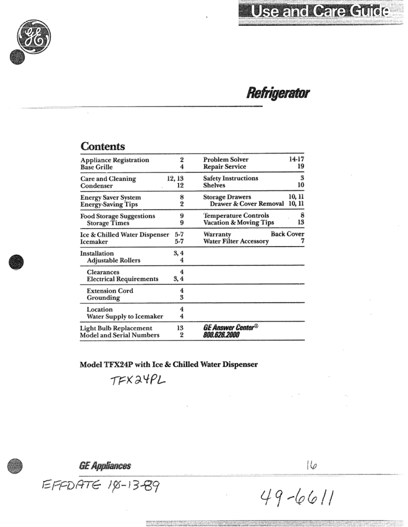 GE TFX24P User manual