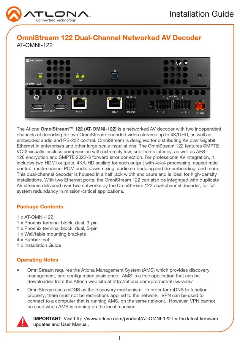 Atlona OmniStream 122 installation guide