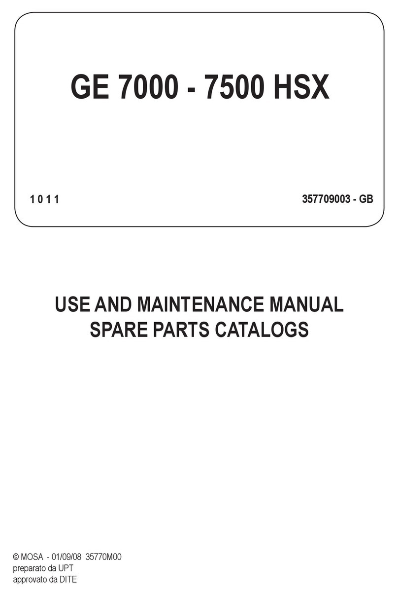 Mosa GE 7000 HSX Use and maintenance manual