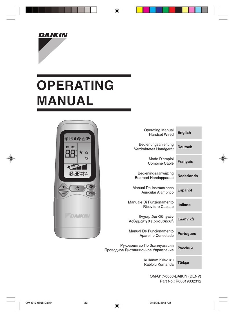 Daikin G17 operating manual