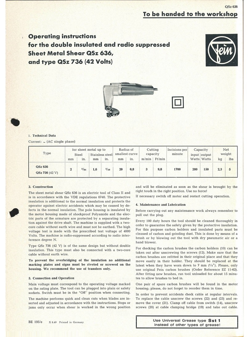 Fein QSz 636 operating instructions