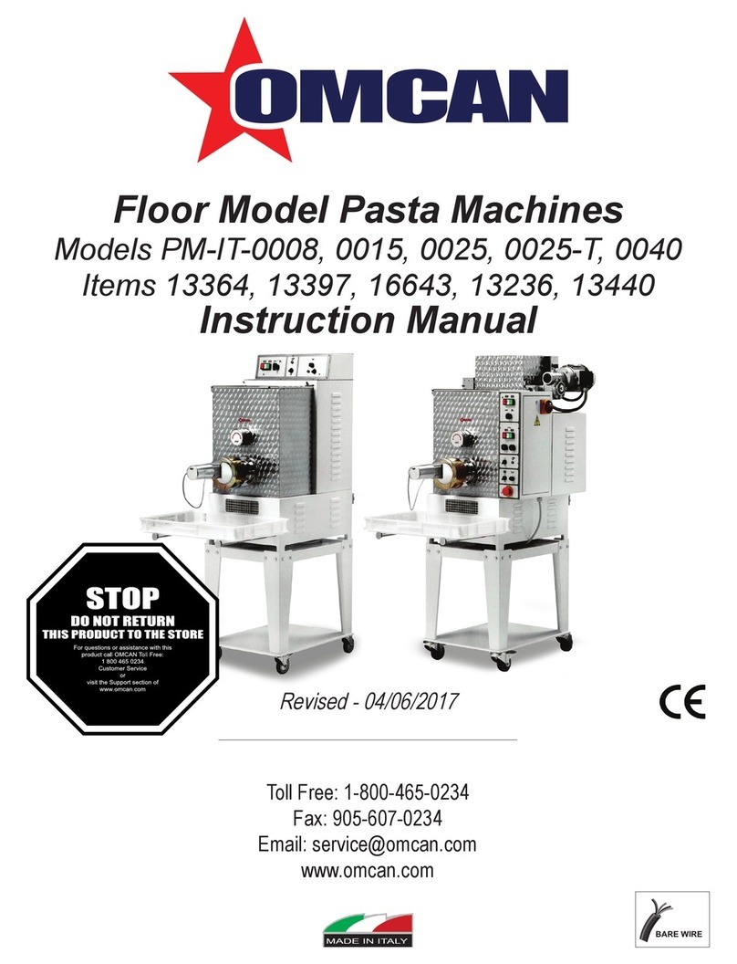 Omcan PM-IT-0008 User manual