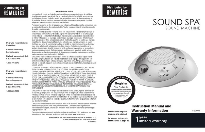 HoMedics SOUND SPA Instruction Manual
