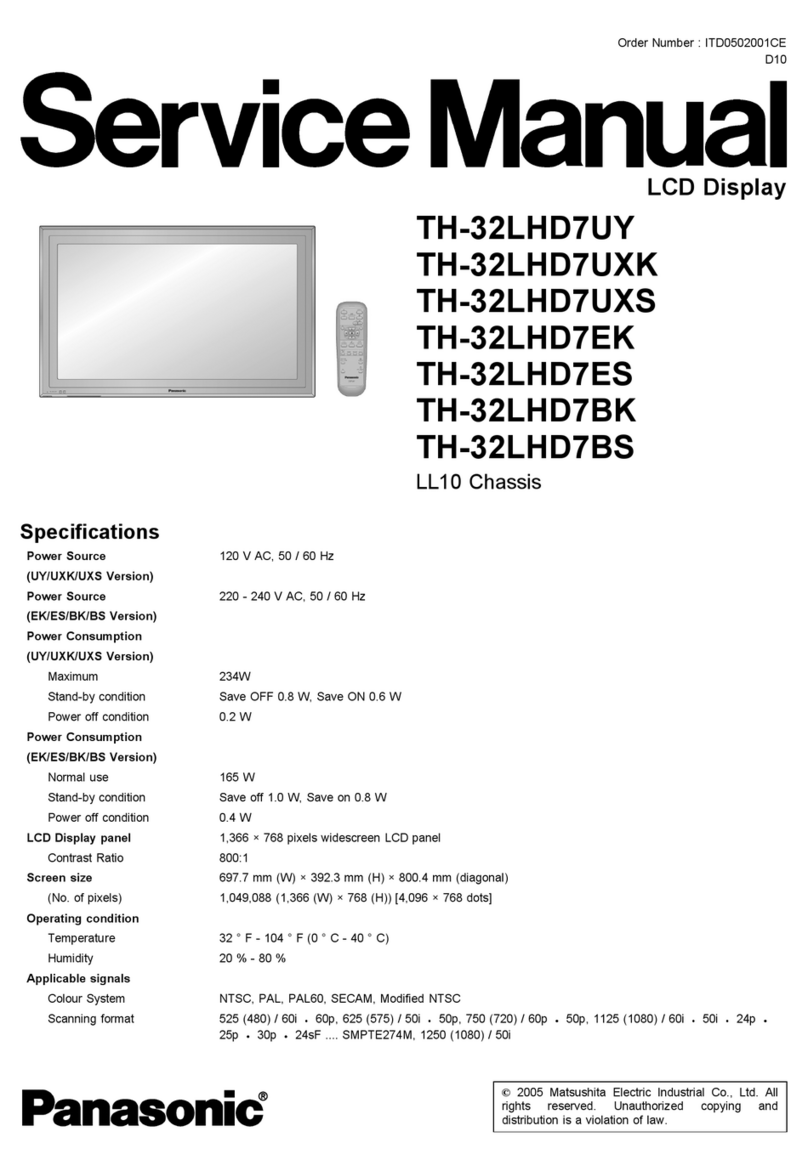 Panasonic TH32LHD7UXK - 32" IND LCD TV Service manual