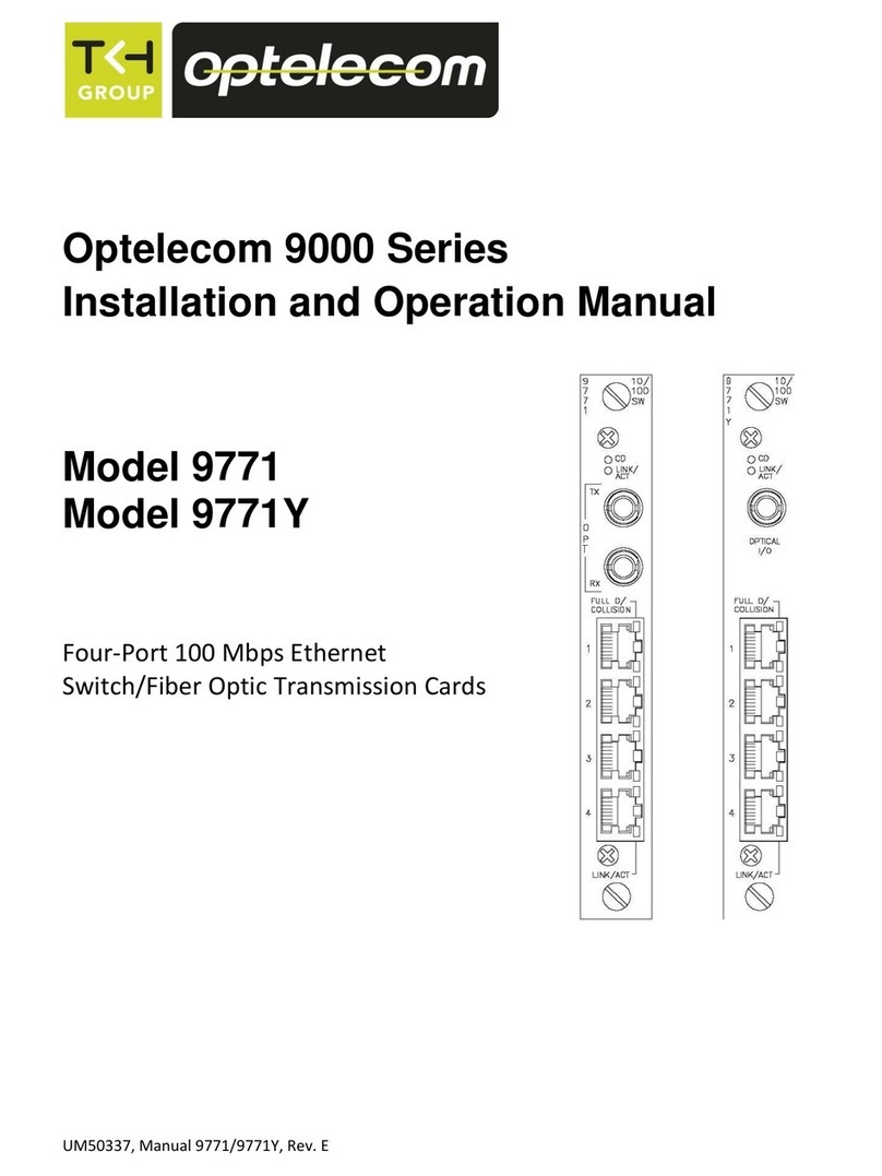 TKH Optelecom 9771 Installation and operation manual