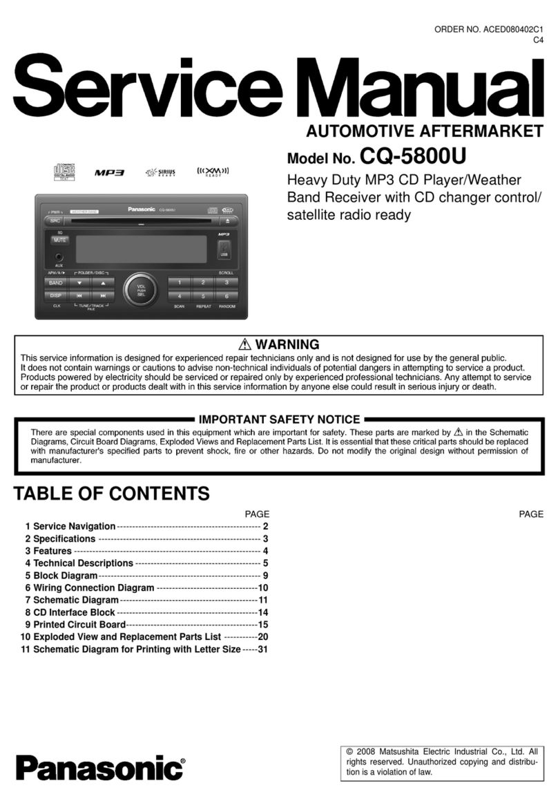 Panasonic CQ-5800U - Double DIN Heavy Duty MP3 Service manual