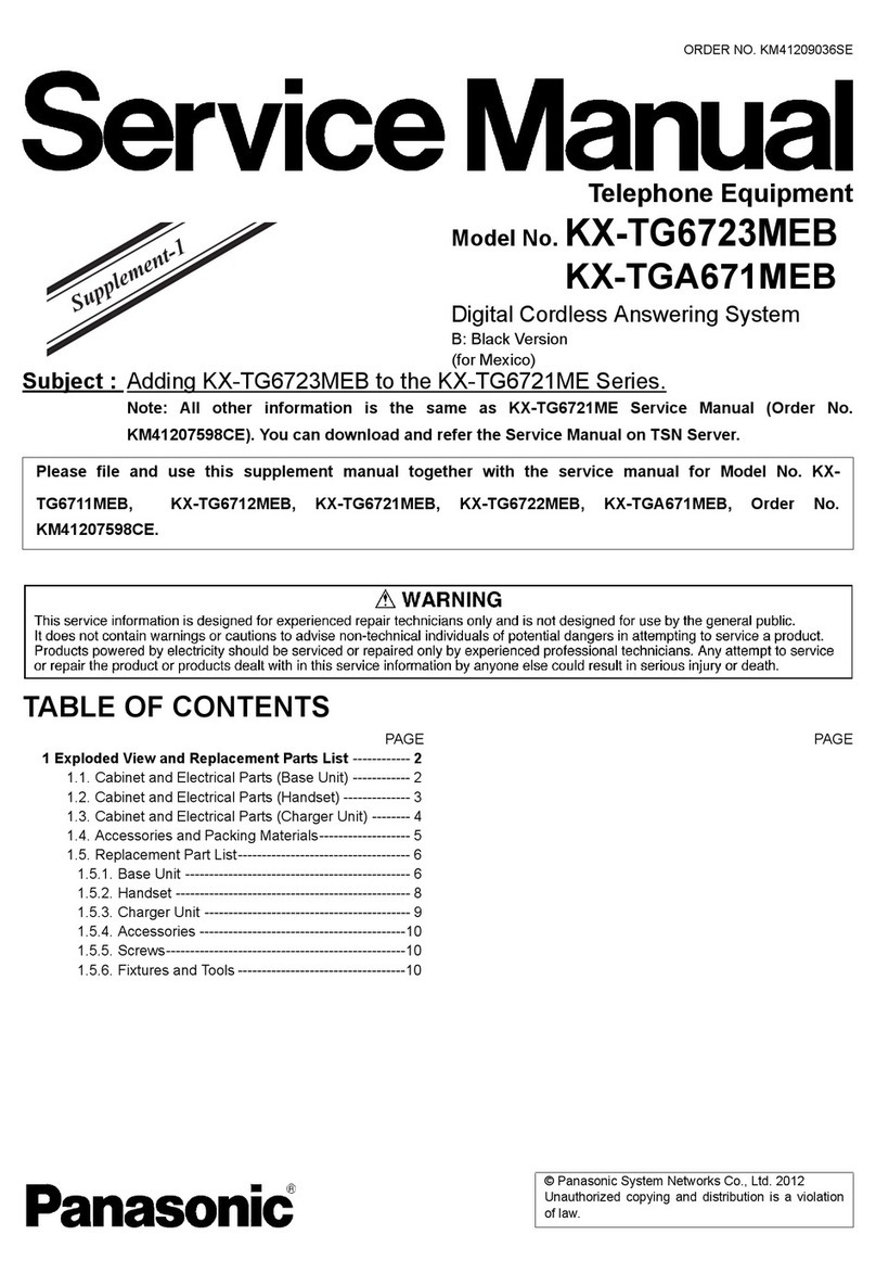 Panasonic KX-TG6723MEB Service manual