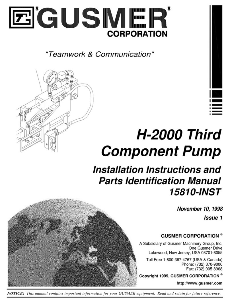 GUSMER H-2000 Installation instructions and parts identification