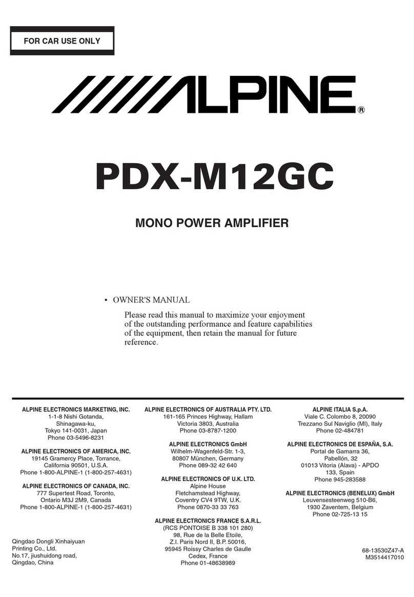 Alpine PDX-M12GC owner's manual