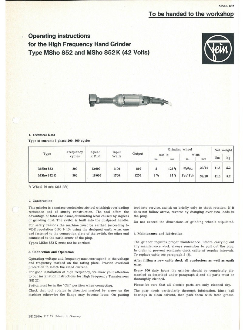 Fein MSho 852 K operating instructions