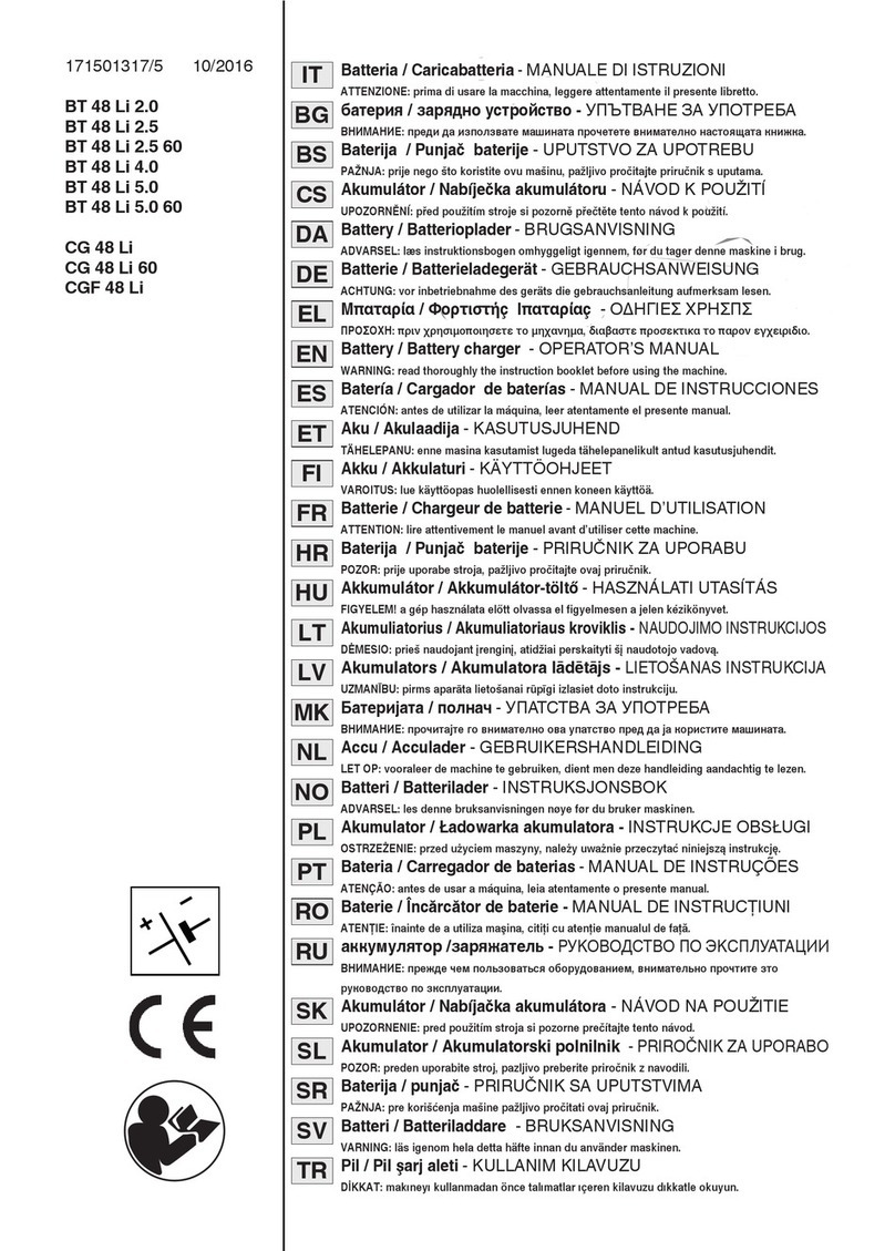 GGP ITALY BT 48 Li 2.0 Operator's manual GGP ITALY BT 48 Li 2.0 Operator's manual