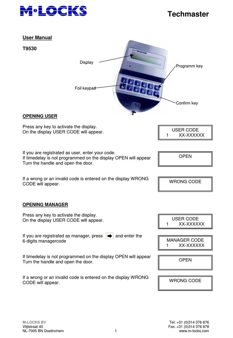 M-LOCKS T9530 Techmaster User manual