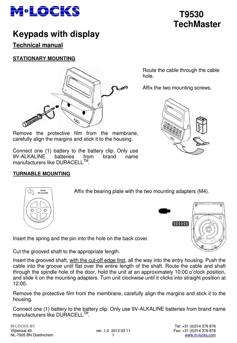 M-LOCKS T9530 TechMaster User manual