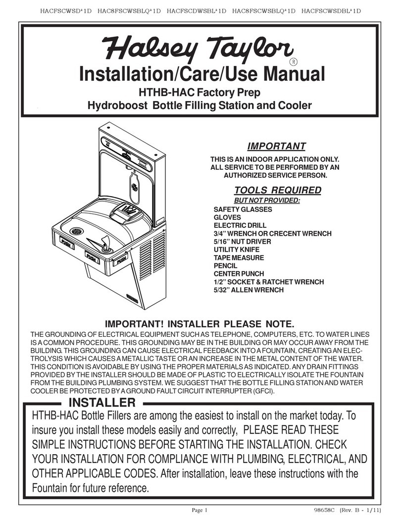 Halsey Taylor HTHB-HAC Installation, care & use manual