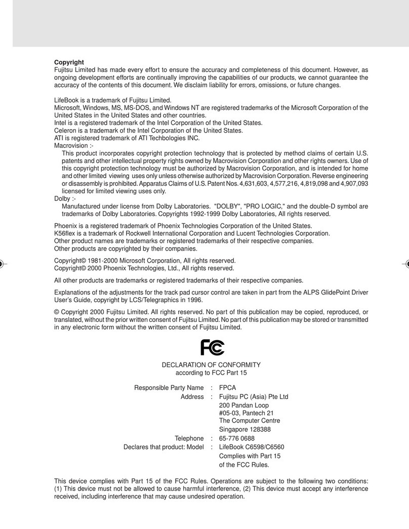 Fujitsu LifeBook C6598 User manual