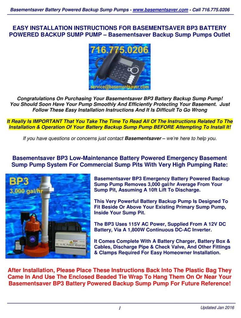 Basementsaver BP3 installation instructions