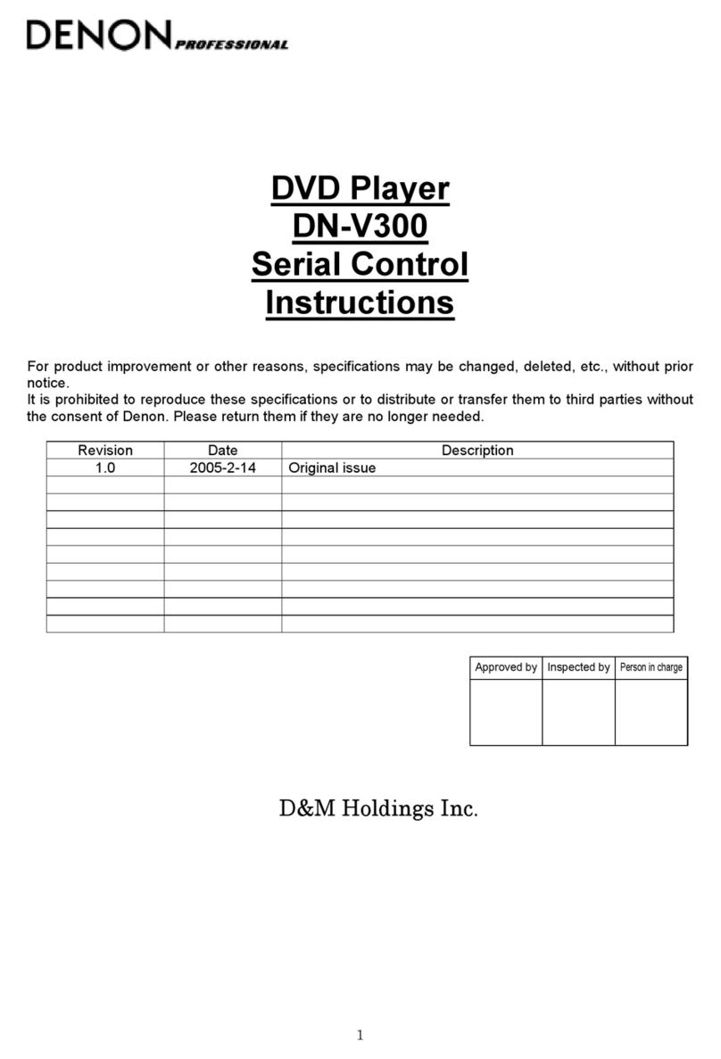Denon DN-V300 - Professional DVD Player Use and maintenance manual Denon DN-V300 - Professional DVD Player Use and maintenance manual