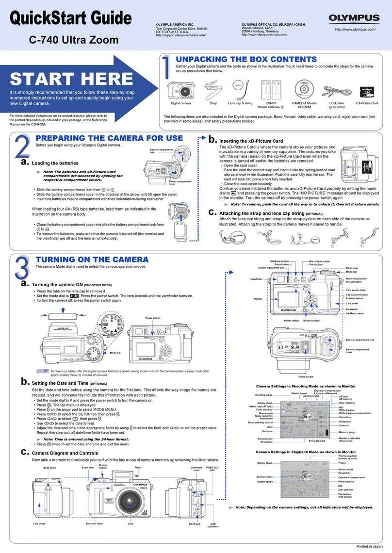 Olympus CAMEDIA C-740 Ultra Zoom Installation guide