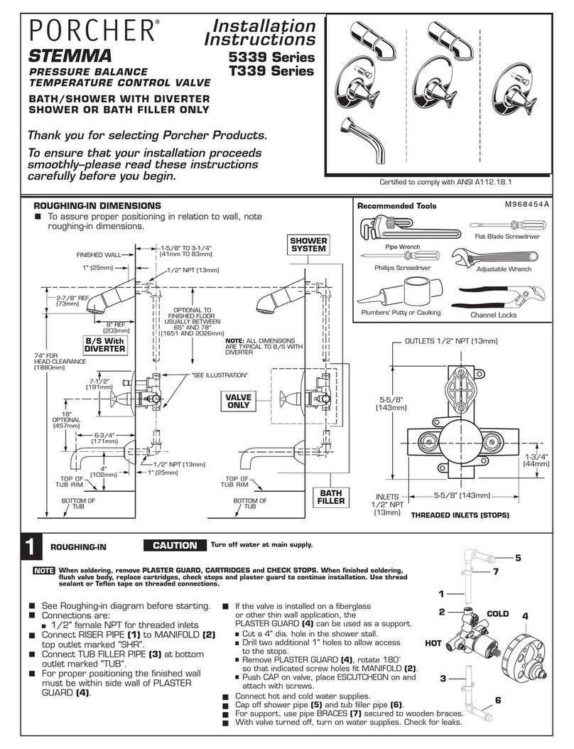 Porcher 5339 Series installation instructions