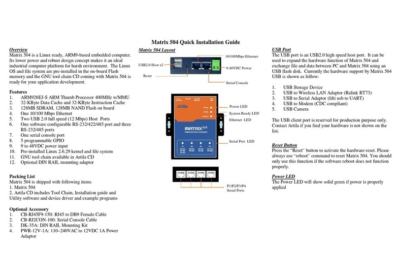 Artila Matrix 504 Quick installation guide Artila Matrix 504 Quick installation guide