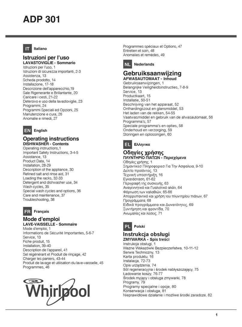 Whirlpool ADP 301 operating instructions