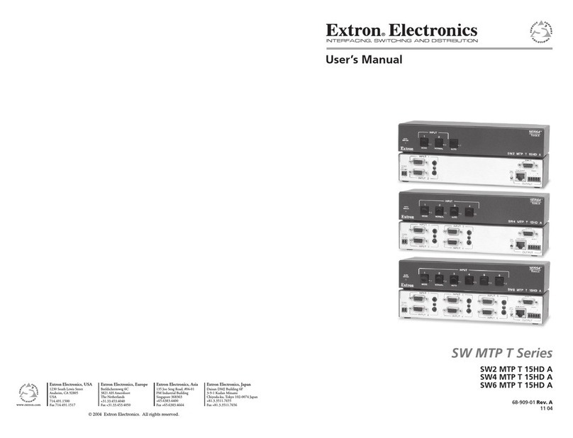 Extron electronics SW2 MTP T 15HD A User manual