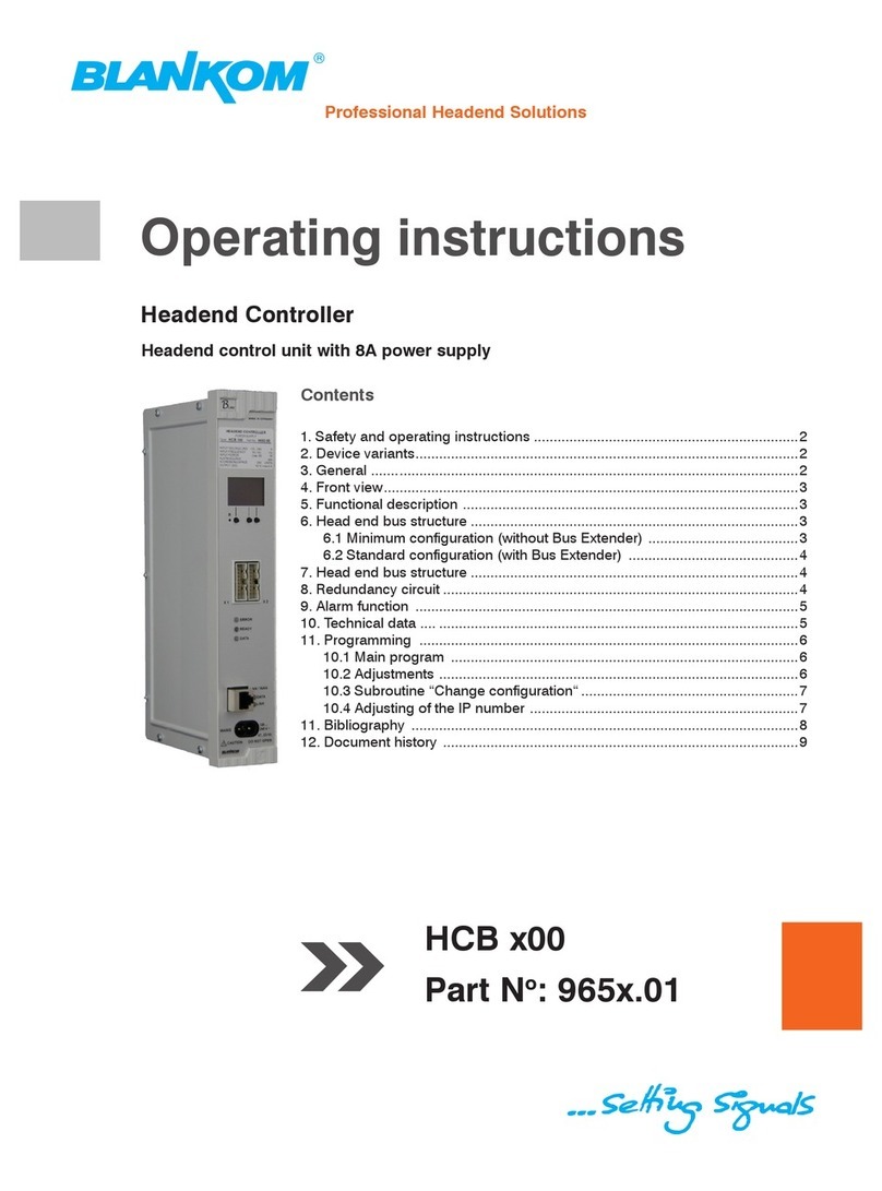 Blankom 965x.01 series operating instructions
