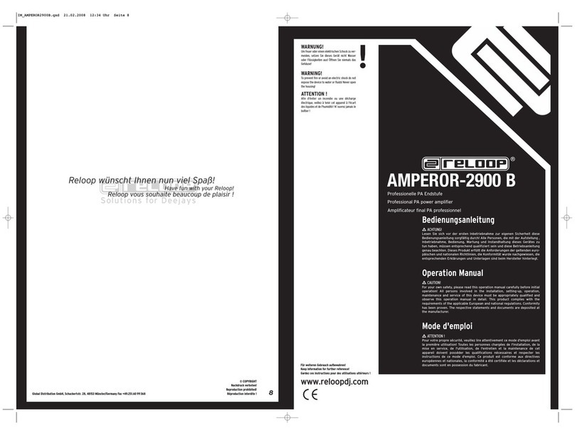 Reloop AMPEROR-2900 B Operation manual