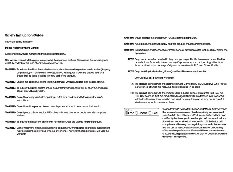 Palo Alto Audio Design Cubic HD Safety instruction guide