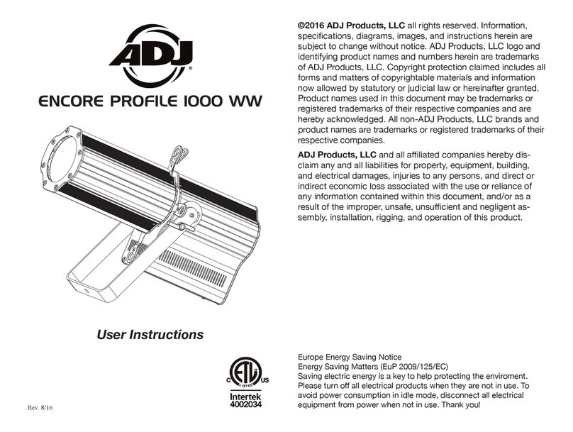 ADJ Encore Profile 1000 WW User manual