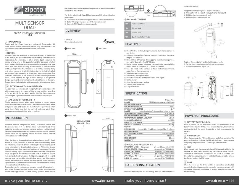 Zipato Multisensor Quad User manual