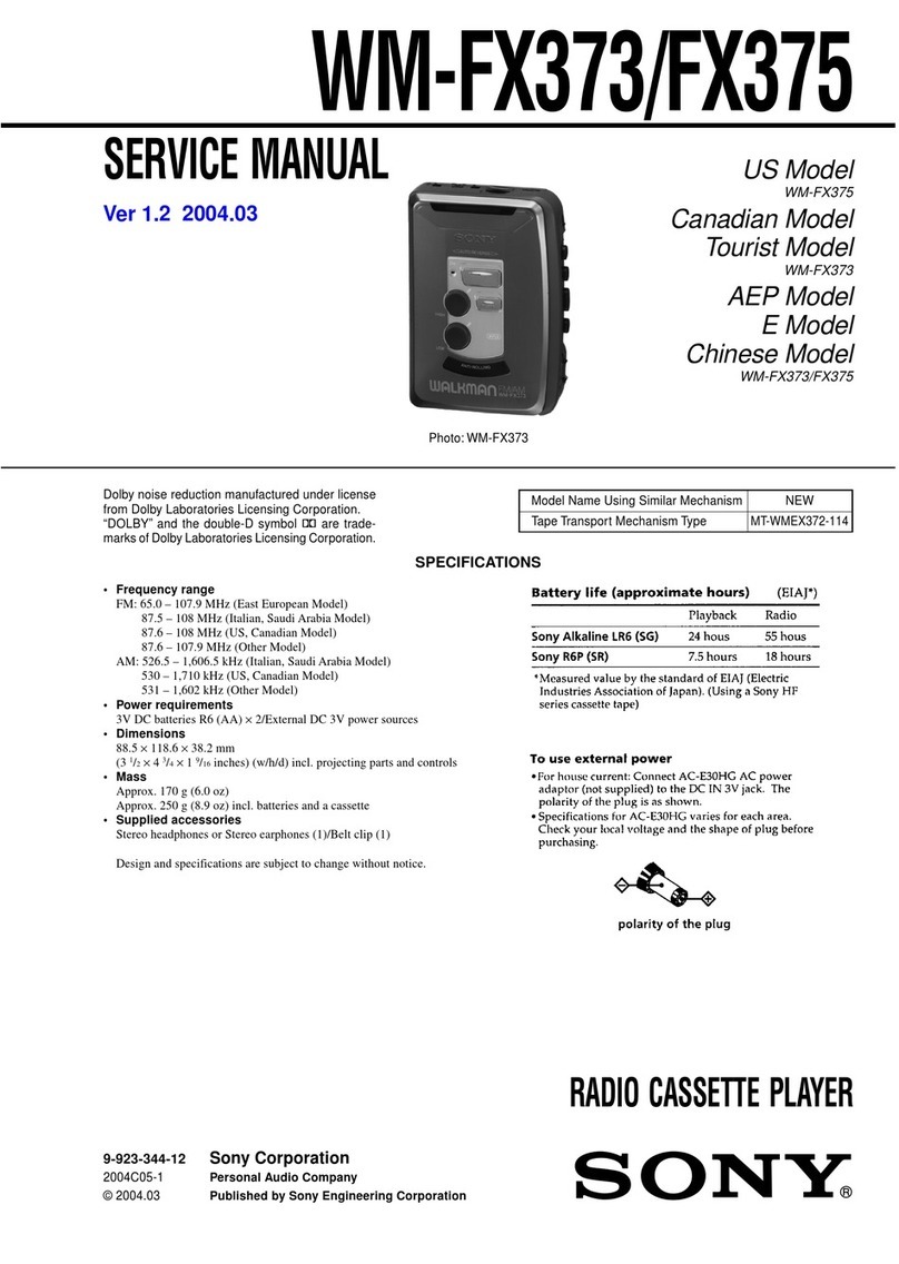 Sony Walkman WM-FX373 User manual
