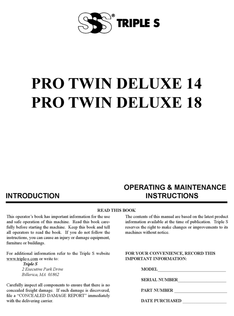 Triple S PRO TWIN DELUXE 14 Installation and operation manual