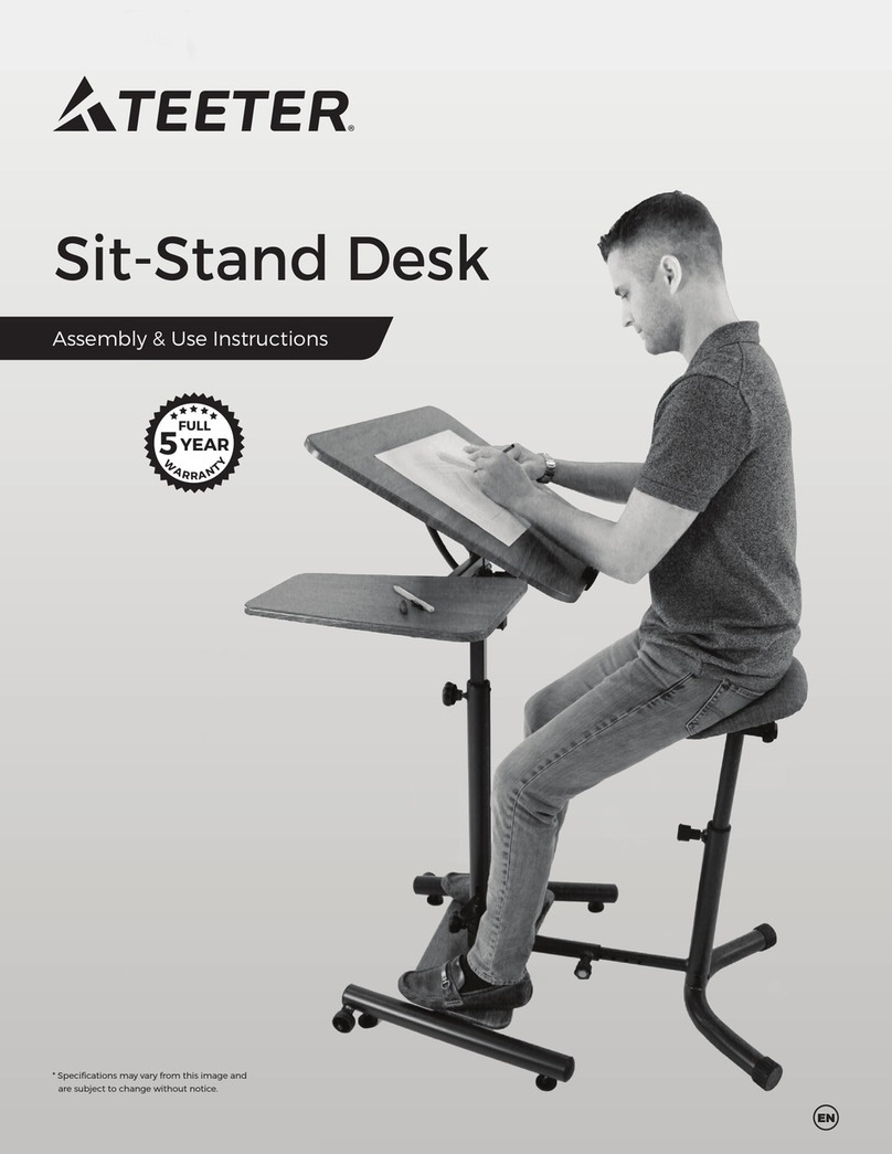 Teeter Sit-Stand Desk Assembly & use instructions