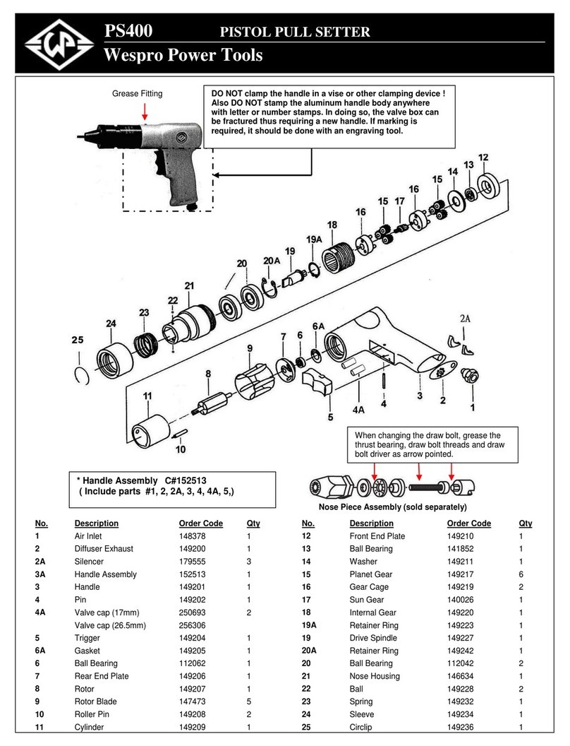 Wespro Power Tools PS400 Operation manual