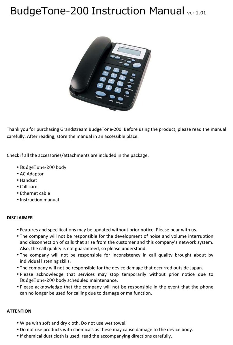 Grandstream Networks BudgeTone 200 instruction manual